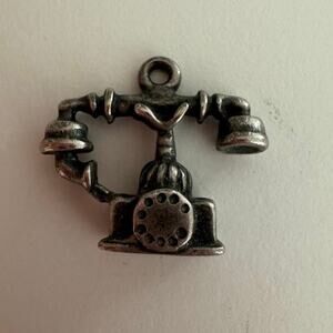 Sterling Silver Vintage Antique Telephone Charm